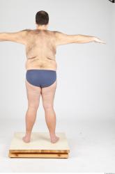 Whole Body Man White Underwear Overweight Studio photo references